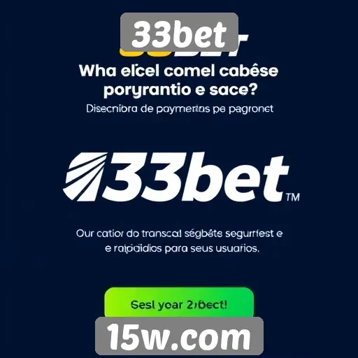 Opções de pagamento e saque na 33bet